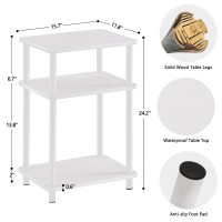 Apicizon 3 Tier End Table Record Player Stand With Storage Shelf Wooden Vinyl Record Nightstand Bedside Table For Small Space