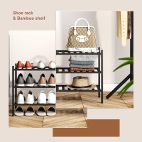 Filwh Bamboo Shoe Rack Stackable Shoe Shelf Storage Organizer For Unit Entryway Hallway And Closet Sturdy Freestanding Shoe Shel