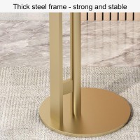 Zdmzr Round Side Table Small End Table, Side Tables Living Room, Sofa End Table, End Tables Bedroom, Rock Plate (Color : Gold-A, Size : 60Cm/23.6In)