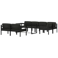 Vidaxl Outdoor Lounge Set, 8-Piece Patio Furniture With Cushions, Modular Design, Weather-Resistant Aluminum Construction, Anthracite