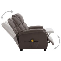 Vidaxl Adjustable Massage Recliner Brown Faux Leather - Comfortable, Durable, With Side Pocket, Easy Assembly