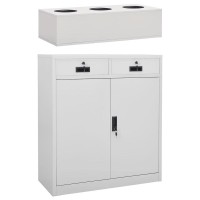 vidaXL Office Cabinet with Planter Box Light Gray 354x157x492 Steel 3095270