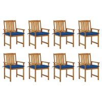 Vidaxl Retro Style Patio Chairs With Cushions - Solid Acacia Wood - Durable Outdoor Furniture For Garden, Patio, Or Terrace - Easy Assembly