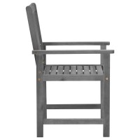 Vidaxl Solid Acacia Wood Patio Chairs With Cushions - Set Of 6 - Outdoor Furniture - Weather-Resistant, Durable & Easy-To-Clean - Gray And Anthracite