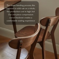 Wayshome 100% Solid Oak Wood Dining Chairs - Kitchen Chairs Set of 1,Study Chair Modern Classic Design for Elevated Living (Walnut-1)