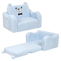 Momcaywex Kids Chairs For Toddler 2In1 Toddler Soft Sherpa Couch Fold Out Convertible Sofa To Lounger For Girls And Boys Te