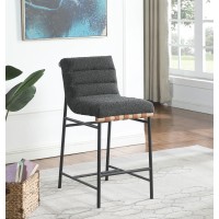 Lahni Dark Gray Boucle Fabric Counter Height Chair