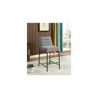 Lahni Gray Boucle Fabric Counter Height Chair