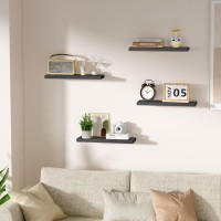 Voggv Black Floating Shelves For Wall Wall Mounted Shelves With Invisible Brackets Wall Shelves For Bathroom Bedroom Office