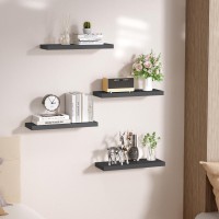 Voggv Black Floating Shelves For Wall Wall Mounted Shelves With Invisible Brackets Wall Shelves For Bathroom Bedroom Office