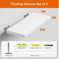 Oridom Floating Shelves For Wall White Wood Wall Shelf Set Of 3 16 Wall Mounted Floating Shelf For Kitchen Living Room Bed