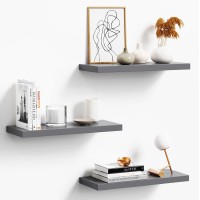 Oridom Floating Shelves For Wall Gray Wood Wall Shelf Set Of 3 16 Wall Mounted Floating Shelf For Kitchen Living Room Bedr