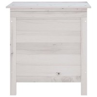 Vidaxl Solid Wood Fir Garden Storage Box - White Outdoor Cushion Holder With Ample Space And Ventilated Bottom For Deck, Patio, Garden, Ys/M, 364749