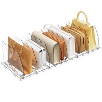 Spacekeeper Adjustable Shelf Divider For Closet Clear Purse Organizers For Closet Acrylic Handbag Separators Storage Organizer