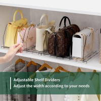 Spacekeeper Adjustable Shelf Divider For Closet Clear Purse Organizers For Closet Acrylic Handbag Separators Storage Organizer