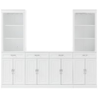 Crosley Furniture Stanton 3-Piece Sideboard & Bar Cabinet Set, White