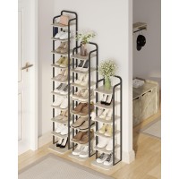 Hzuaneri Vertical Shoe Rack Shoe Shelves Wood Shoe Organizer For Closet Entryway Shoe Tower For Small Spaces Free Standing