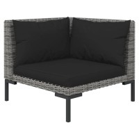 Vidaxl 7 Piece Outdoor Patio Lounge Set - Weather-Resistant Pe Rattan - Powder-Coated Steel Frame - Comfortable Cushions - Coffee Table - Dark Gray