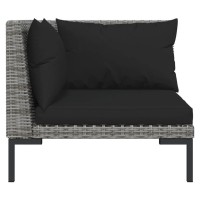 Vidaxl 7 Piece Outdoor Patio Lounge Set - Weather-Resistant Pe Rattan - Powder-Coated Steel Frame - Comfortable Cushions - Coffee Table - Dark Gray