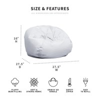 Big Joe Classic Bean Bag Chair Gray Smartmax Durable Polyester Nylon Blend 2 Feet Round