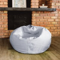 Big Joe Classic Bean Bag Chair Gray Smartmax Durable Polyester Nylon Blend 2 Feet Round