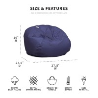 Big Joe Classic Bean Bag Chair Navy Smartmax Durable Polyester Nylon Blend 2 Feet Round