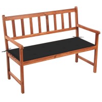 Vidaxl Patio Bench With Comfortable Cushion, 47.2