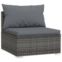 Vidaxl 10 Piece Patio Lounge Set In Gray And Anthracite With Modular Design, Cushions Included, Comfy Seats, Sturdy Construction, Water Resistant, Easy To Assemble