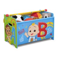 Delta Children Cocomelon 4Piece Toddler Roominabox Set Includes Sleep And Play Toddler Bed Table 1 Chair And Toy Box