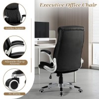 Savourseat Big And Tall Office Chair Heavy Duty Executive Desk Chair With Flip-Up Armrests, High Back, Wide Seat, Thick Padded, Strong Nylon Base, Smooth Wheels Ergonomic Office Chairs