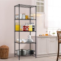 Regiller 5Wire Shelving Metal Storage Rack Adjustable Shelves Standing Storage Shelf Units For Laundry Bathroom Kitchen Pantry