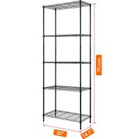 Regiller 5Wire Shelving Metal Storage Rack Adjustable Shelves Standing Storage Shelf Units For Laundry Bathroom Kitchen Pantry