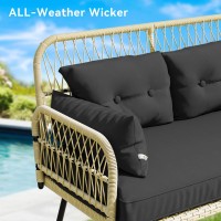 Yitahome 2Piece Patio Furniture Wicker Outdoor Loveseat Allweather Rattan Conversation For Backyard Balcony And Deck With So