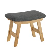 Foot Stool Ottoman Foot Rest Bamboo Foot Stool Under Desk Small Stool For Living Room Bedroom And Kitchen Natural Legs Gray