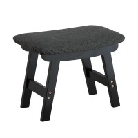 Foot Stool Ottoman Foot Rest Bamboo Foot Stool Under Desk Small Stool For Living Room Bedroom And Kitchen Black Legs Gray St