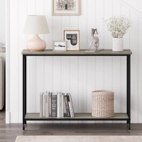 IDEALHOUSE Console Table, Sofa Tables Narrow Entryway Table with Glass Shelf and Metal Frame, 41.5