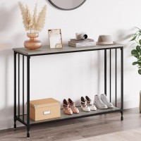 IDEALHOUSE Console Table, Sofa Tables Narrow Entryway Table with Glass Shelf and Metal Frame, 41.5