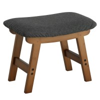 Foot Stool Ottoman Foot Rest Bamboo Foot Stool Under Desk Small Stool For Living Room Bedroom And Kitchen Brown Legs Gray St