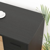 Hsh Black L Shaped Desk With File Drawers Shelves Reversible Corner Metal Wood Computer Desk With Storage Cabinet Modern Large