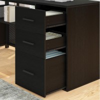 Hsh Black L Shaped Desk With File Drawers Shelves Reversible Corner Metal Wood Computer Desk With Storage Cabinet Modern Large