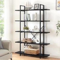 Homissue 5-Tier Bookshelf,Rustic Bookcase And Bookshelves,Industrial Bookcase,Vintage Storage Rack With Open Shelves,Farmhouse Display Bookshelves For Living Room Bedroom And Kitchen