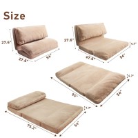 Maxyoyo Bean Bag Bed Folding Sofa Bed Floor Mattress For Adults Extra Thick And Long Floor Sofa With Faux Fur Washable Cover F