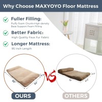 Maxyoyo Bean Bag Bed Folding Sofa Bed Floor Mattress For Adults Extra Thick And Long Floor Sofa With Faux Fur Washable Cover F