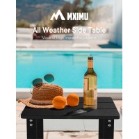 Mximu Outside Adirondack Square Side Table Weather Resistant Patio Table Outdoor End Tables For Backyard Pool Indoor Compani