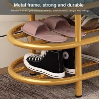 Kampco Shoe Storage Bench, Shoe Organizer For Entryway With Velvet Seat And Gold Metal Frame