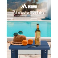 Mximu Outside Adirondack Square Side Table Weather Resistant Patio Table Outdoor End Tables For Backyard Pool Indoor Compani