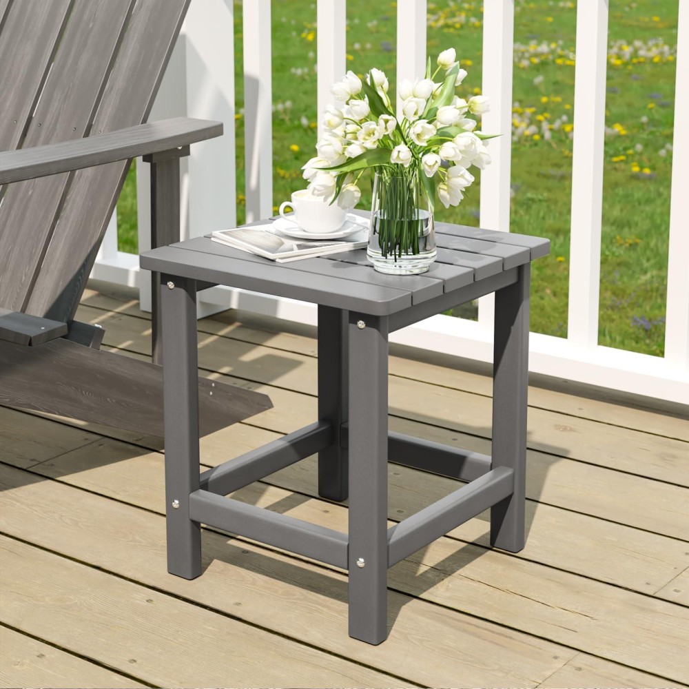 Udpatio Outdoor Side Table For Patio 16 X 16 Inches Adirondack Table Poolside Patio Table Hdpe End Table For Outside Backyard