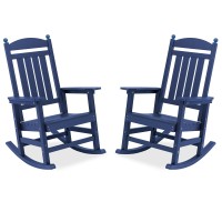 Cozyman Outdoor Rocking Chairs Set Of 2 All Weather Resistant Porch Rocker Chairs With High Back 350Lbs Support Hdps Composit