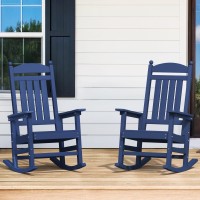 Cozyman Outdoor Rocking Chairs Set Of 2 All Weather Resistant Porch Rocker Chairs With High Back 350Lbs Support Hdps Composit