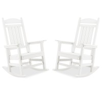 Cozyman Outdoor Rocking Chairs Set Of 2 All Weather Resistant Porch Rocker Chairs With High Back 350Lbs Support Hdps Composit